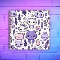 Cute Kawaii theme Purple Lavender | Spiral  Notebook