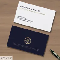 Accountant Business Cards with Gold Compass