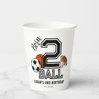 Born 2 Ball Sports Theme Boy’s 2nd Birthday Party Paper Cups