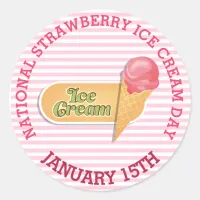 Strawberry Ice Cream Cone Pink Stickers
