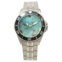 Turquoise Gemstone Image Men's Stainless Steel Watch