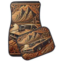 Muscle Car Elegance in Scenic Bliss Car Floor Mat