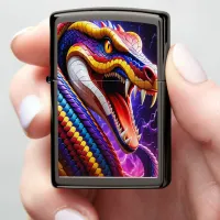 Menacing cobra snake zippo lighter