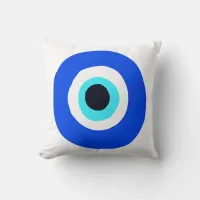 Greek Eye Symbol on White Throw Pillow