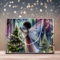 Pretty Fairy Decorating the Christmas Tree  Large Gift Bag