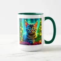 Cute Gray Kittens with Christmas Trees Mug