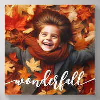 Wonderfall Autumn Fall Leaves Custom Photo Acrylic Photo Tile