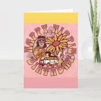 Happy Hippie Birthday Retro  Card