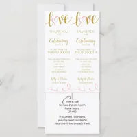 Photo Booth Frame Cards | Love Script -Pink & Gold