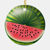 Watermelon Pun Personalized Christmas Ceramic Ornament