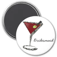 Funky martini Fun Bridesmaid Favors Magnet