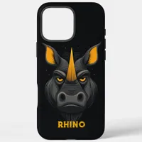 Angry Rhino Black iPhone 16 Pro Max Case