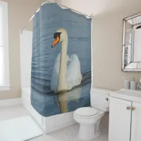 A Beautiful Mute Swan Approaches Shower Curtain