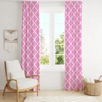 Pink Moroccan Quatrefoil Trellis Blackout Curtains