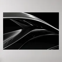 Waves in Chrome abstract black & white photograph