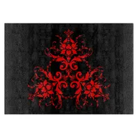 Romantic, Elegant Vintage Damask Red Goth  Cutting Board