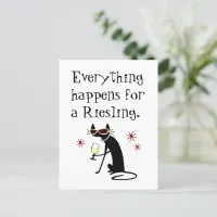 Everything Happens for a Riesling Wine Pun Postcard