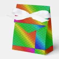 Diag Rainbow Gradient Floral Pattern Red Green Favor Boxes