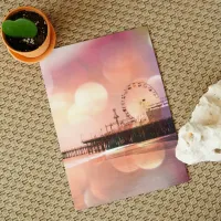 Santa Monica Pier - Sparkling Pink Photo Edit Postcard