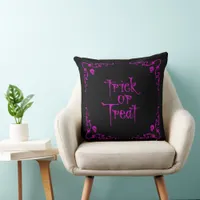 Poison Purple Trick or Treat  Throw Pillow