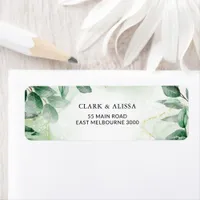 Modern Greenery Watercolour Foliage Address Label