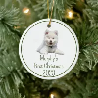 Personalized Photo Dogs First Christmas  Ceramic Ornament