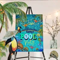 Pool Fun Party Birthday Welcome Sign