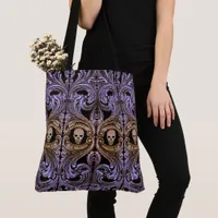 Goth Purple Ornament with Skull Tote Bag