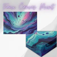 Turquoise & Pink Abstract Pattern | Faux Canvas Print