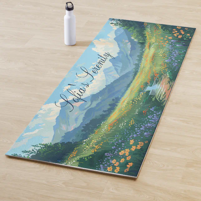 Meadows Mountains And Flowers Nature Serenity Yoga Mat