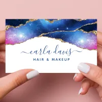 Signature Script Agate Watercolor Galaxy Celestial Business Card