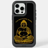 Golden Buddha Statue Meditating in Peaceful Pose iPhone 15 Pro Max Case