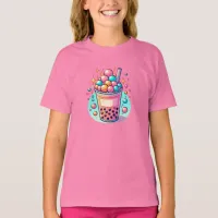 Pink and Blue Bubble Tea T-Shirt