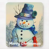 Watercolor Snowman Mouse Pad