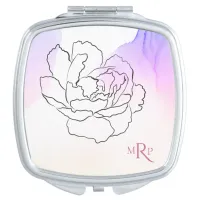 *~* Floral Peony Watercolor Chic Popular Compact Mirror