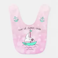 Personalized Lil' Sailor Baby Girl's Bib