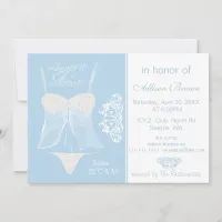 Blue Lingerie Shower Bachelorette Party Invitation