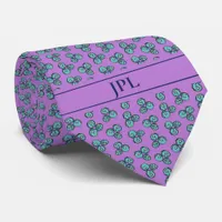 Blueberry Initial Vibrant Bold Modern Gift for Him Neck Tie