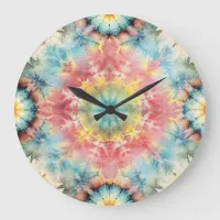 Tie Dye Medallion Print Round Wall Clock 