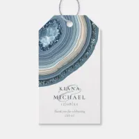 Agate Geode Glitter Wedding Dusty Blue ID647 Gift Tags