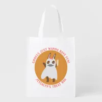 Ghouls Just Wanna Have Fun Cute Trick or Treat Grocery Bag