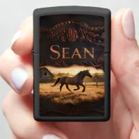 Sean's Ranch Horse at Sunset Zippo Lighter