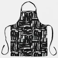 Black And White Chef Or Butchers Knives Patterned Apron