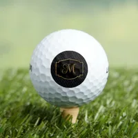 Elegant, Sophisticated Striped Monogram  Golf Balls