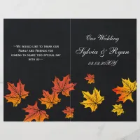 Vintage Chalkboard fall wedding programs folded