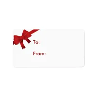 Red Bow Christmas Gift Tag