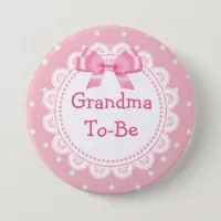 Great Grandma to Be Pink Dots Baby Shower Button