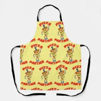 Pizza Partier Funny Cartoon Slice Fun Art Apron