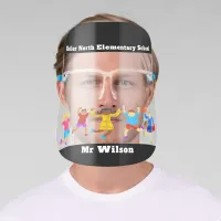 Black Happy Children School Teacher School Name Face Shield