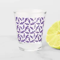 Purple Halloween bats shot glass